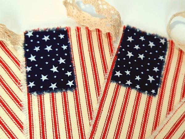 Mini American Flag on Lace Garland picture