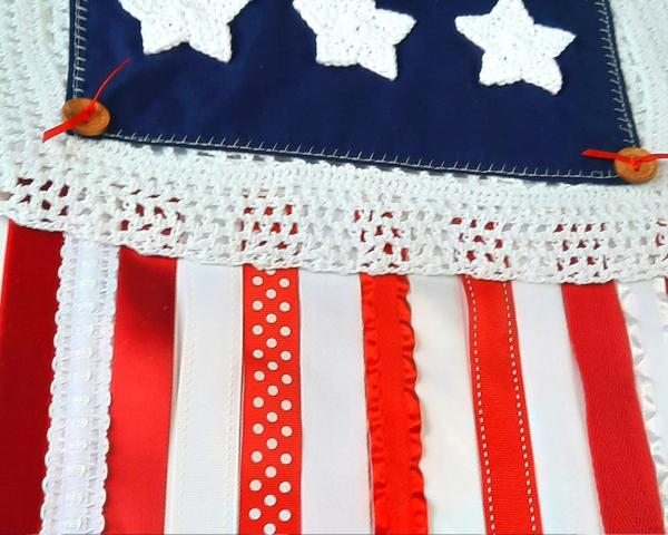 Stars and Stripes American Flag Doily Wall Hanging picture