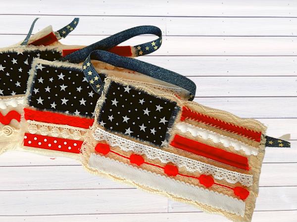Fringe and Lace American Flag Garland