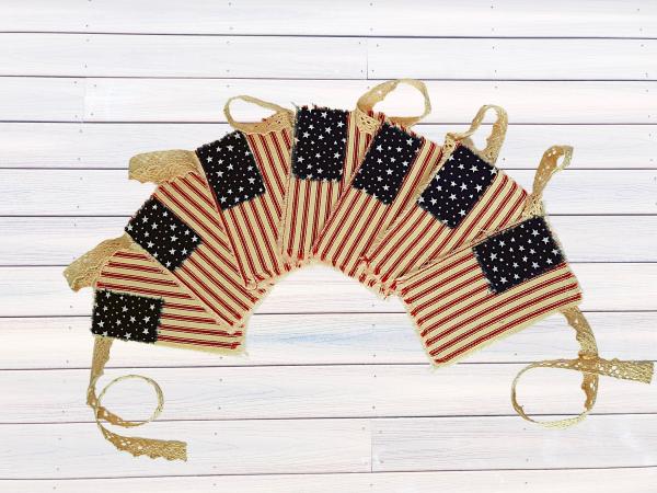 Mini American Flag on Lace Garland