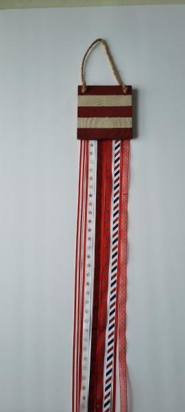 Wooden American Flag Stripes with Streamers picture