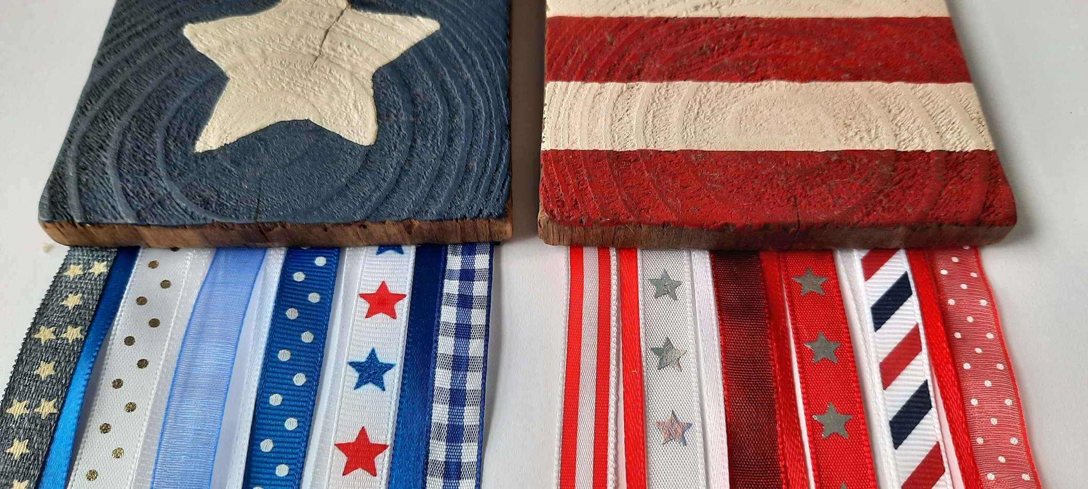 Wooden American Flag Stars and Stripes with Streamers SET picture