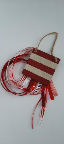 Wooden American Flag Stripes with Streamers picture