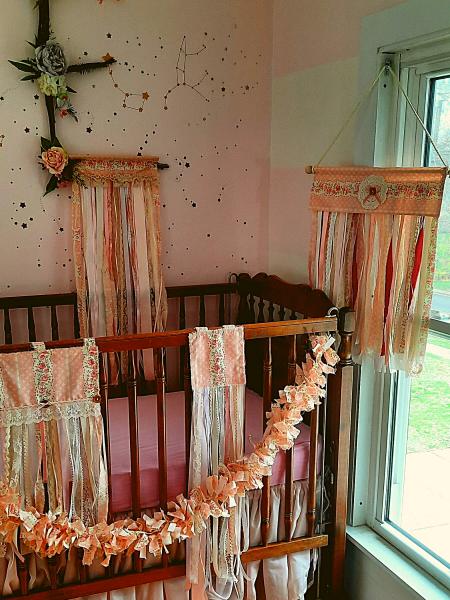 Pink Flower Rag Garland picture