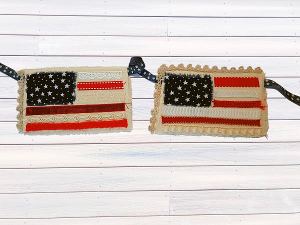 Vintage Linen American Flag Garland picture