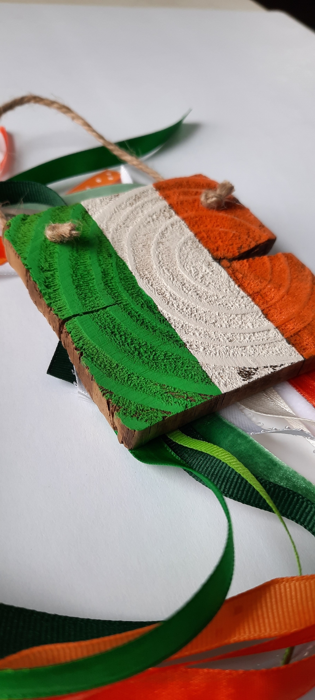 Mini Wooden Irish Flag with Streamers picture