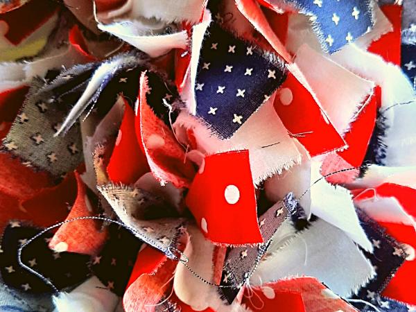 Patriotic Dots Rag Wreath picture