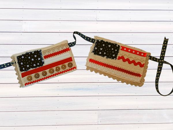 Vintage Linen American Flag Garland picture