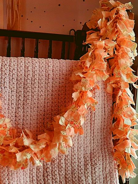 Pink Flower Rag Garland picture