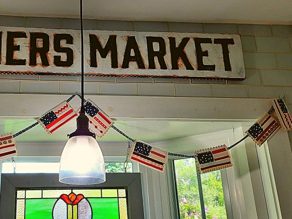 Vintage Linen American Flag Garland picture