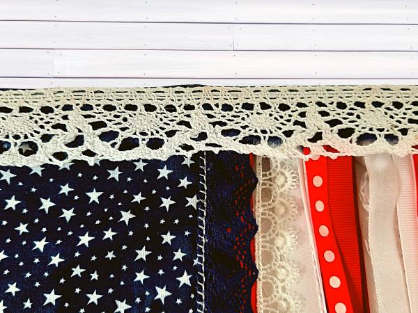 Small American Ribbon and Lace Flag picture