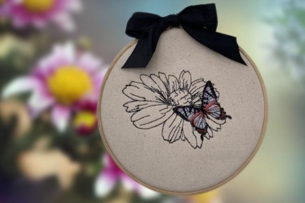 Butterfly Embroidery Hoop Art picture