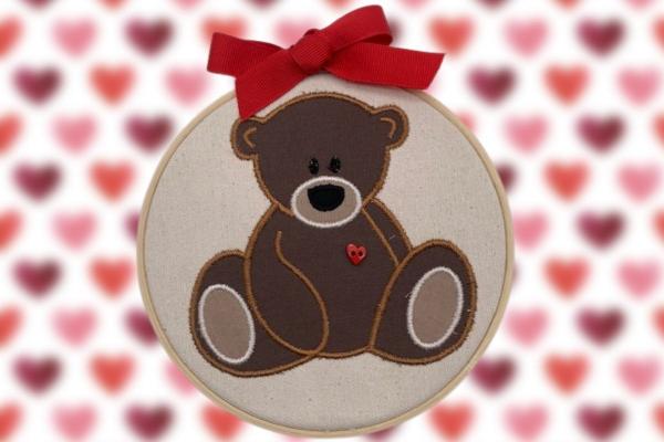 Lovable Bear Embroidery Hoop Art picture