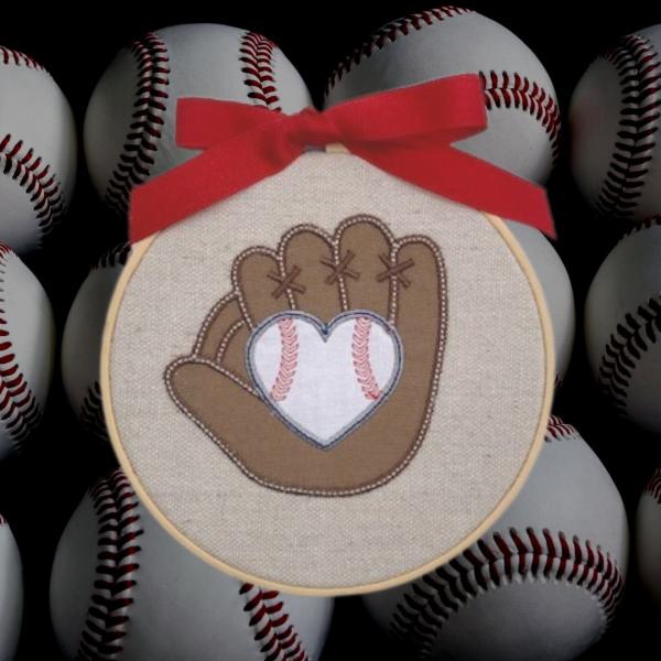 Baseball Embroidery Hoop Art