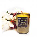 "Roses are Red" Funny Wine Bottle Candle | 14 oz. Soy Wax Candle