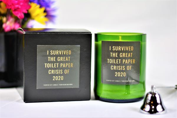 "I survived the great toilet paper crisis" Wine Bottle Candle picture