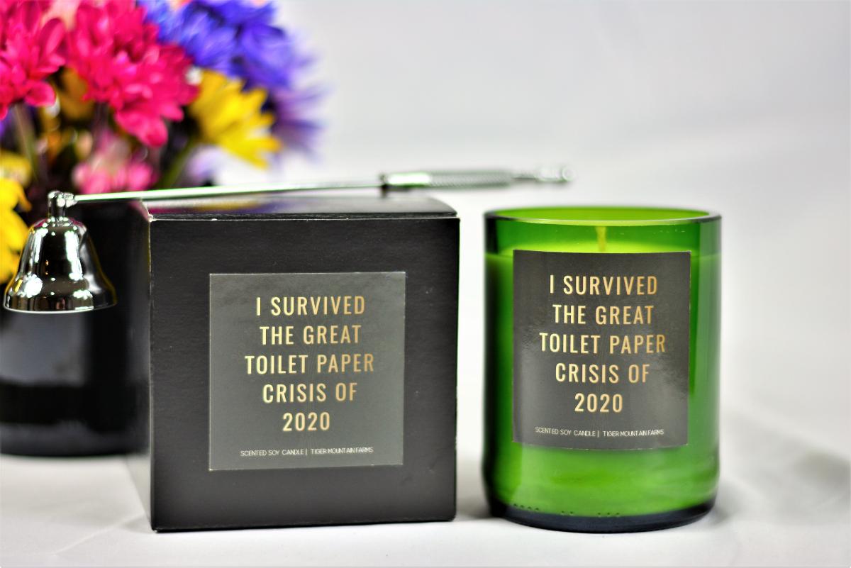 "I survived the great toilet paper crisis" Wine Bottle Candle picture