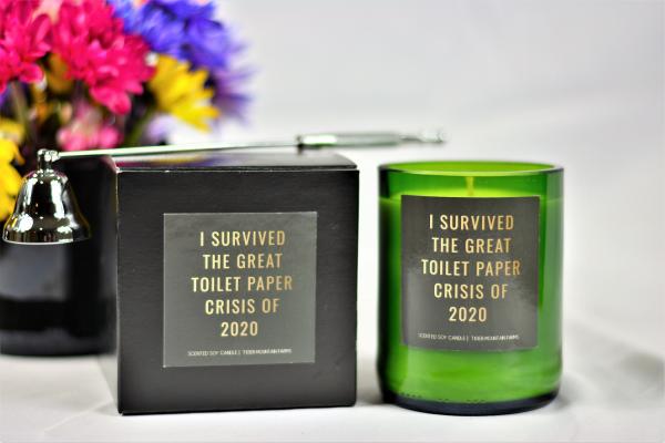 "I survived the great toilet paper crisis" Wine Bottle Candle picture