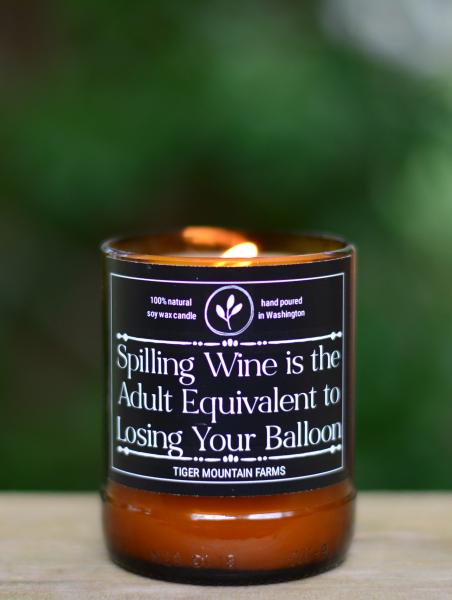 "Spilling wine is the adult equivalent of losing your balloon" Soy Candle picture