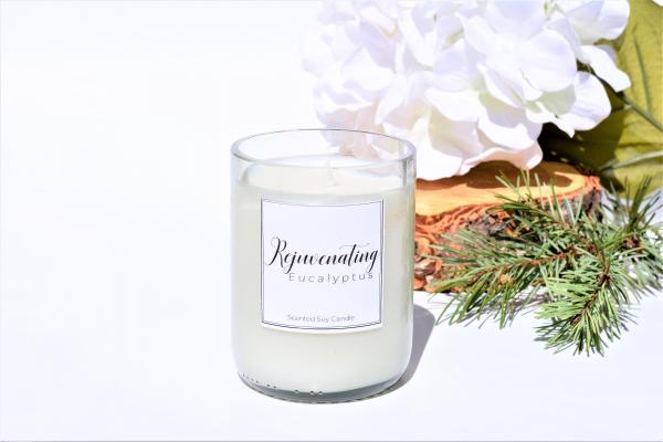 Rejuvenating Eucalyptus Soy Candle - Wine Bottle picture