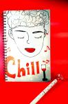 Hand drawn Chill soft cover journal (comes with a pen)