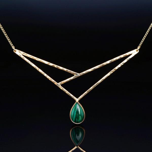 Malachite Wide Triangle Necklace picture