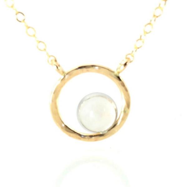 Moonstone Circle Necklace