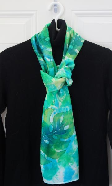 Silk Scarf - Tropical Leaves picture