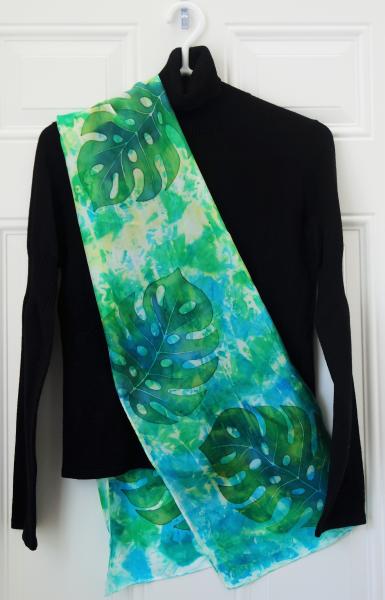 Silk Scarf - Tropical Leaves