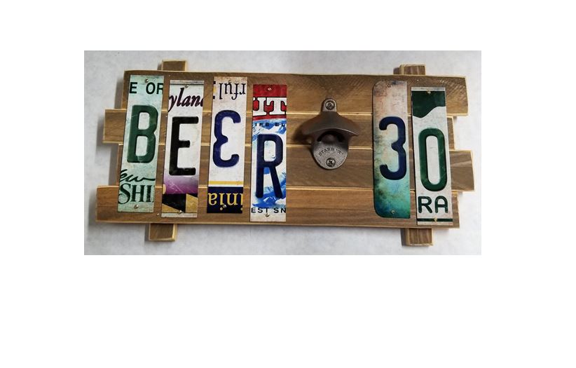 Beer 30 Cut License Plate Strip Sign picture