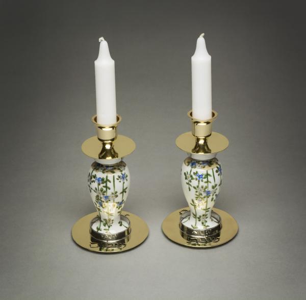 Forget-me-not Sabbath Candlesticks