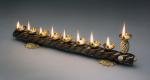 Wood Twist Oil Menorah