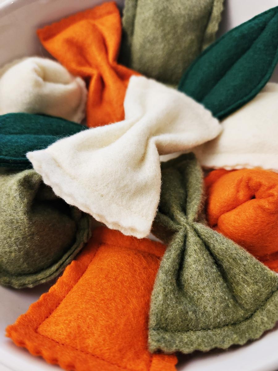 Felt crinkle pawsta cat toys | Set of 9 | pasta shaped Eco-Fi felt toys for cats | natural catnip essence | fun gift for cats & their humans picture