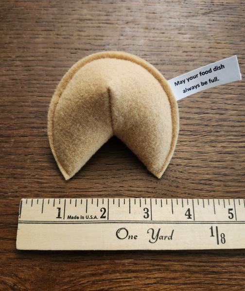 ONE (1) Felt fortune cookie shaped cat toy | Eco-Fi felt cat toy | natural catnip essence | handmade in USA | gift for cats & their humans picture