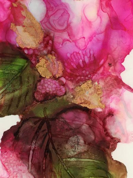 Alcohol Ink Rose Painting on Yupo Paper Unframed in 8″x10″ Matt and protected with plastic sleeve. picture