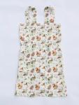 Linen cross back apron Forest Friends Watercolor