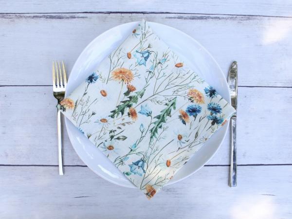 Linen napkins Wildflowers Set of Two