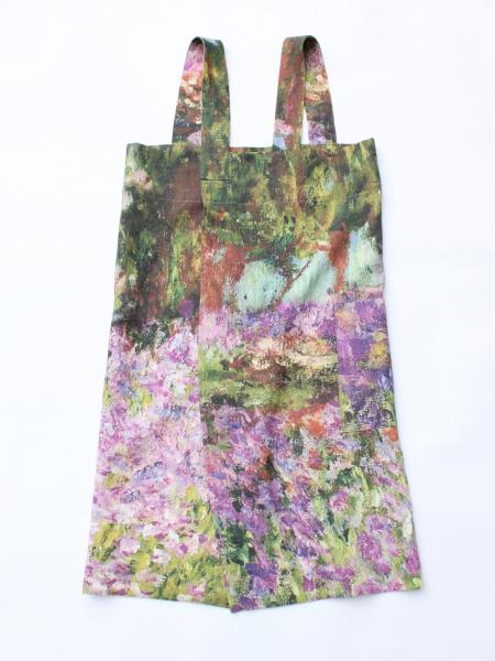 Linen cross back apron Claude Monet Garden at Giverny picture