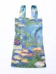 Linen cross back apron Claude Monet Water Lilies