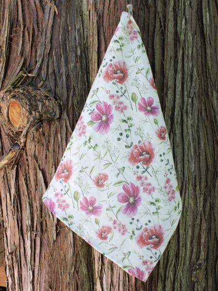 Linen Tea Towel Summer Floral Field