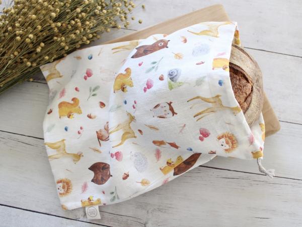 Heavyweight Linen Bread Bag Woodland Fairy Tale