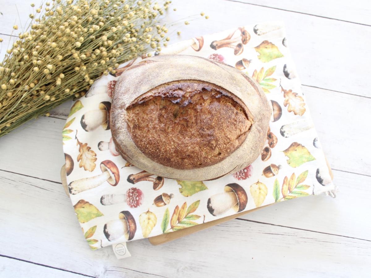 Heavyweight Linen Bread Bag Autumn Forest Mushrooms picture