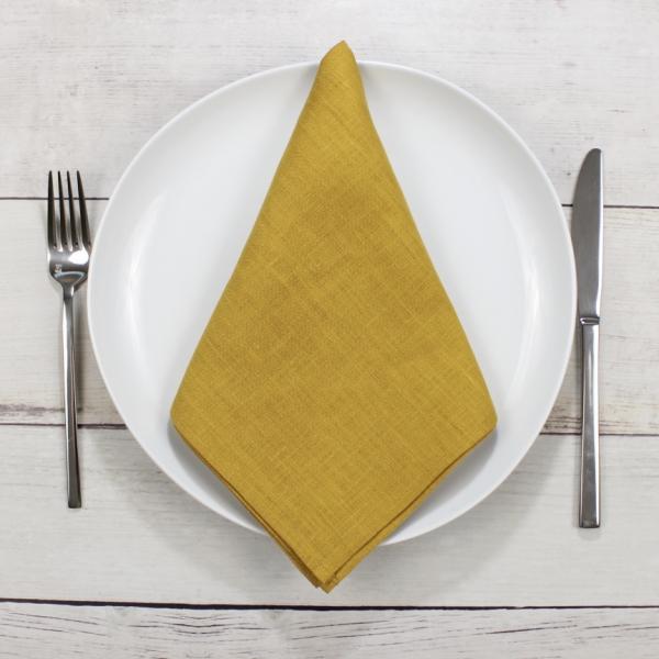 Linen Napkin Set Mustard Yellow