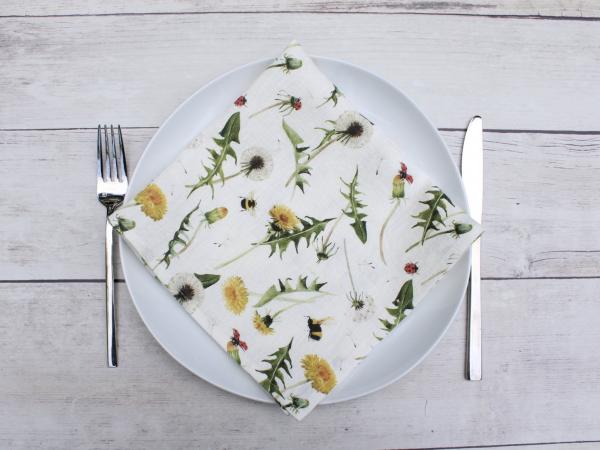 Linen napkins Dandelion Bloom Set of Two