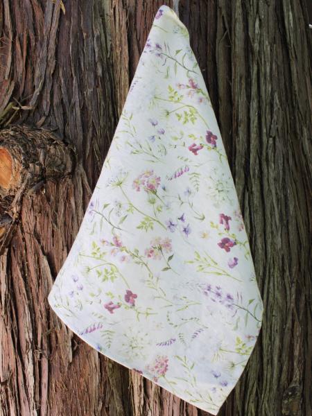 Linen Tea Towel Sweet Peas & Blooms