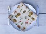 Linen napkins Watercolor Mushrooms Set of Two