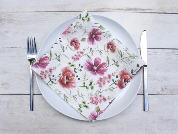 Linen napkins Summer Floral Field Set of two