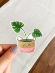 Kawaii Monstera Sticker