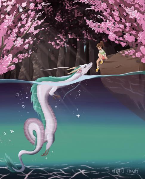 Art Print: Haku and Chihiro picture