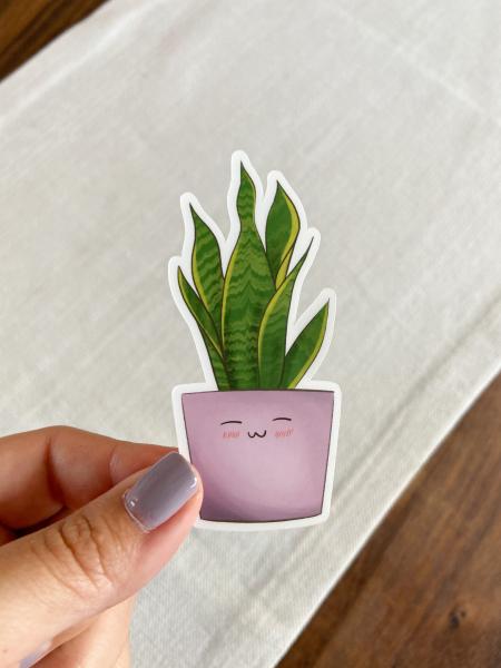 Kawaii Snake Plant Sticker picture